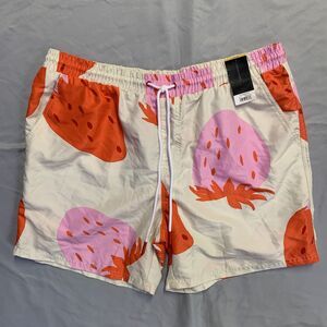 NWT No Boundaries Men Nylon Print Pull On Shorts W/Drawstring Colorful Funky